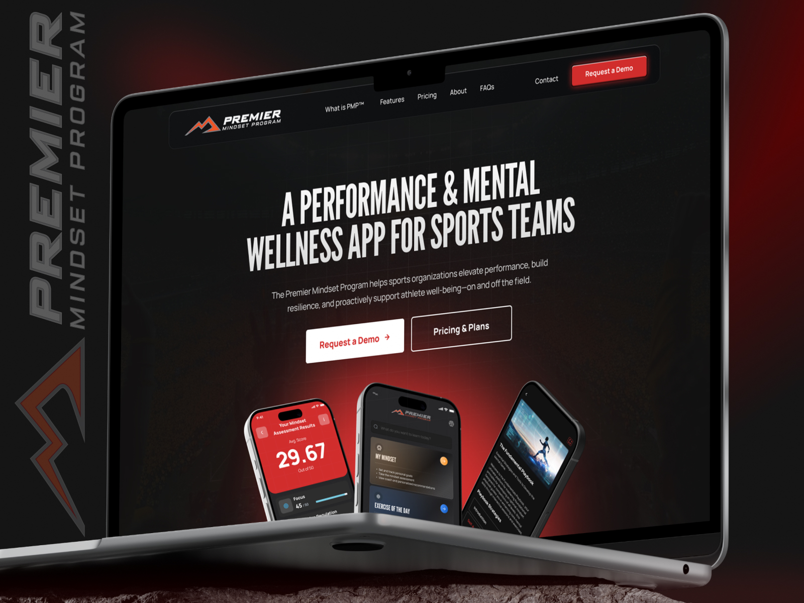 PMP | Sports Performance & Mental Wellness App | Landing Page Design