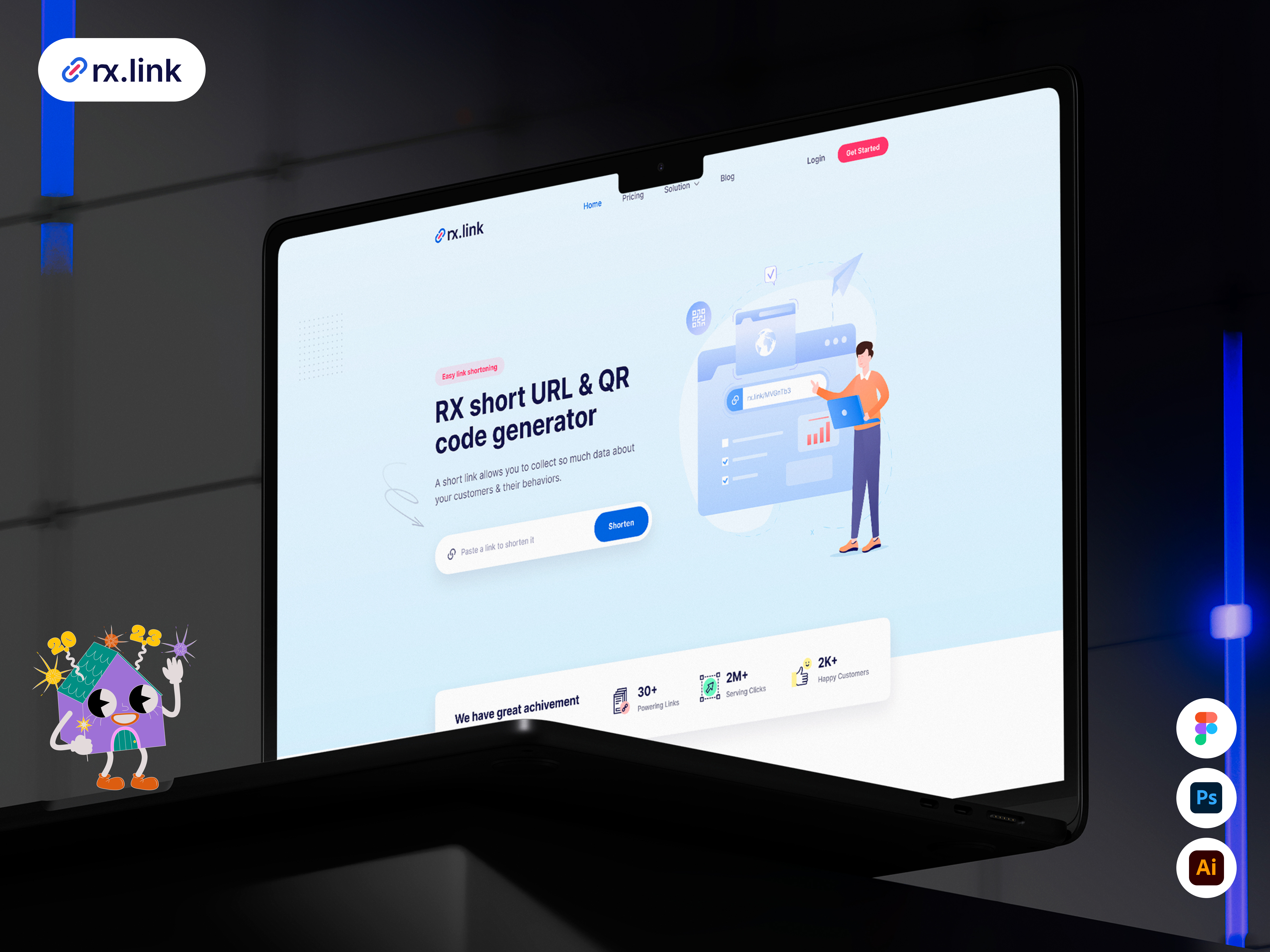 RX.link | URL Shortener & QR Code Generator Website Design