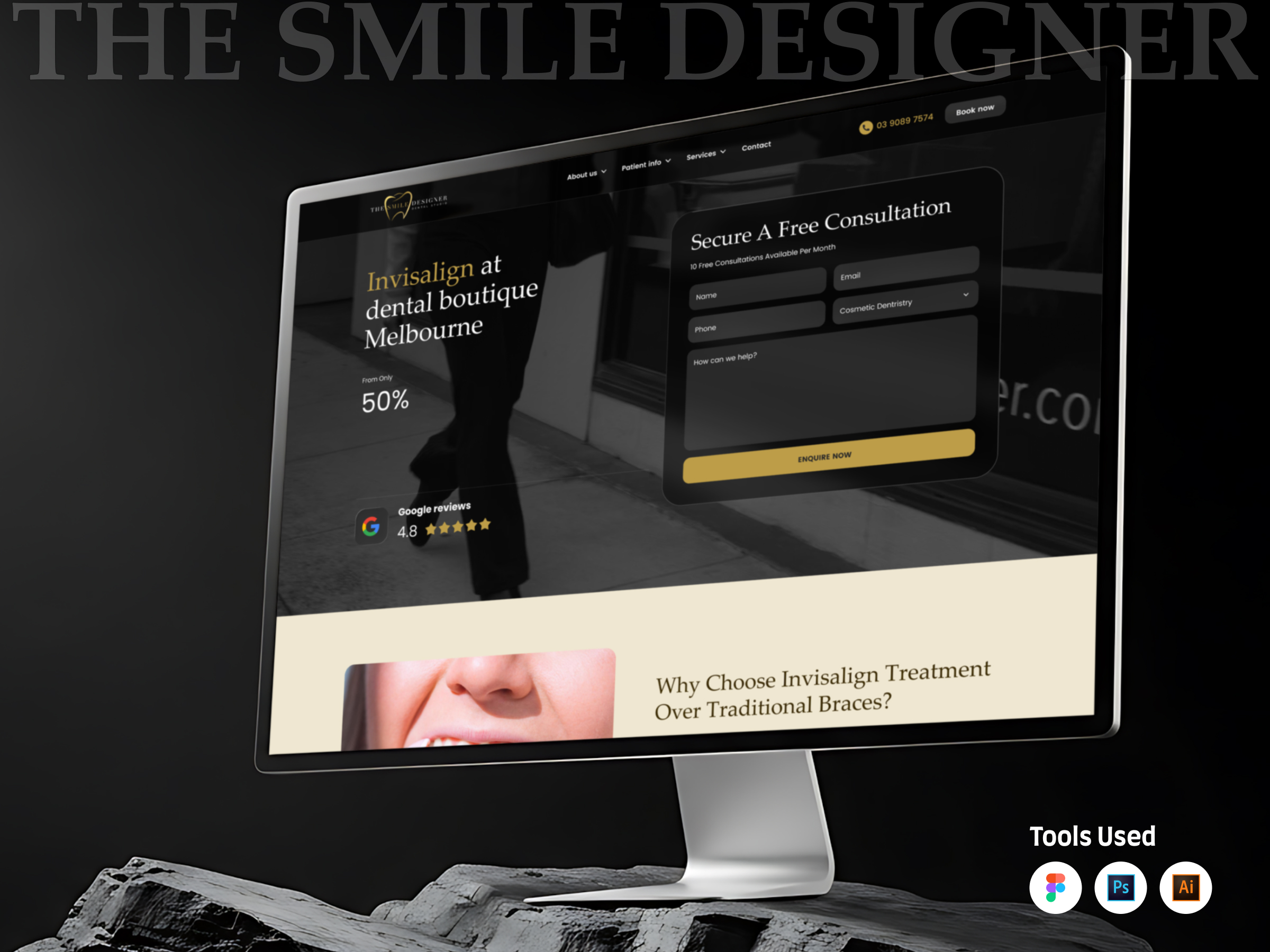 The Smile Designer Dental Studio – Premium Dental Health Website Design