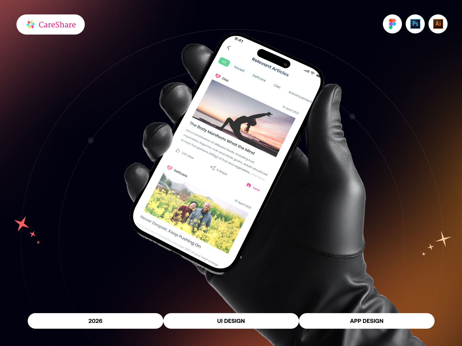 Care Share | Online Treatment Medical App | Mobile UI/UX