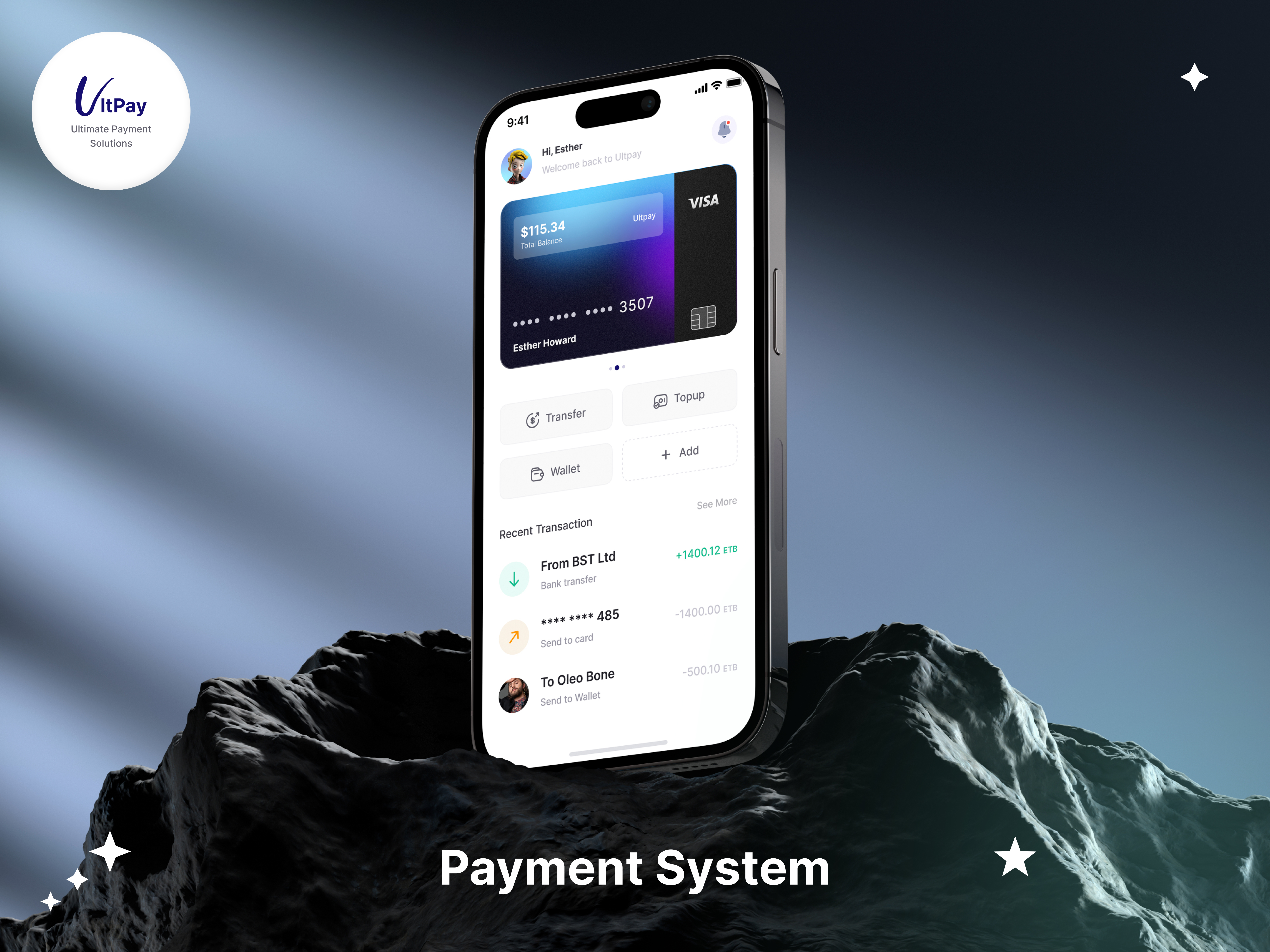 UltPay – Mobile Wallet & Banking App | Fintech Mobile App UI