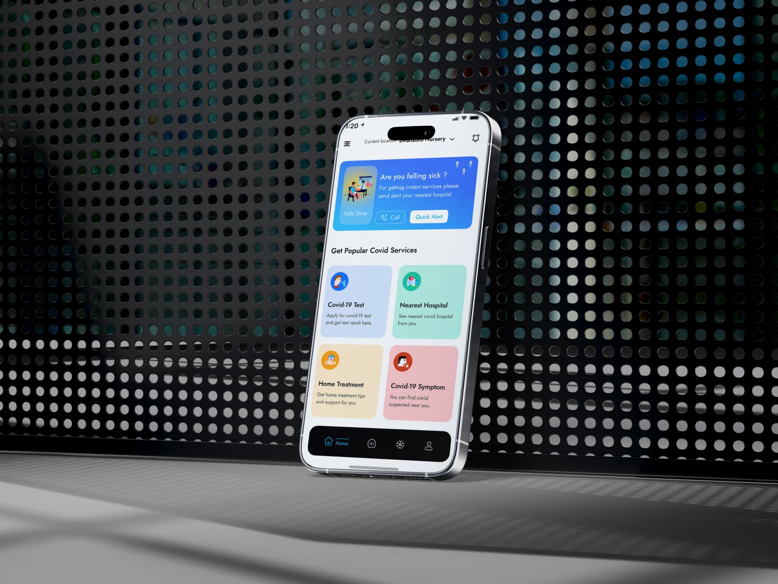 Covida 19 – COVID Health Safety Mobile App UI Design