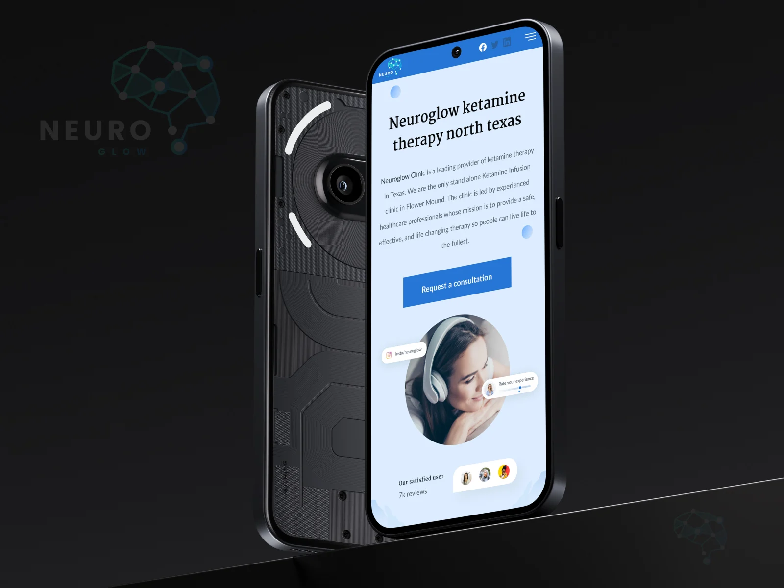 Neuro Glow – Ketamine Therapy Mobile App Design