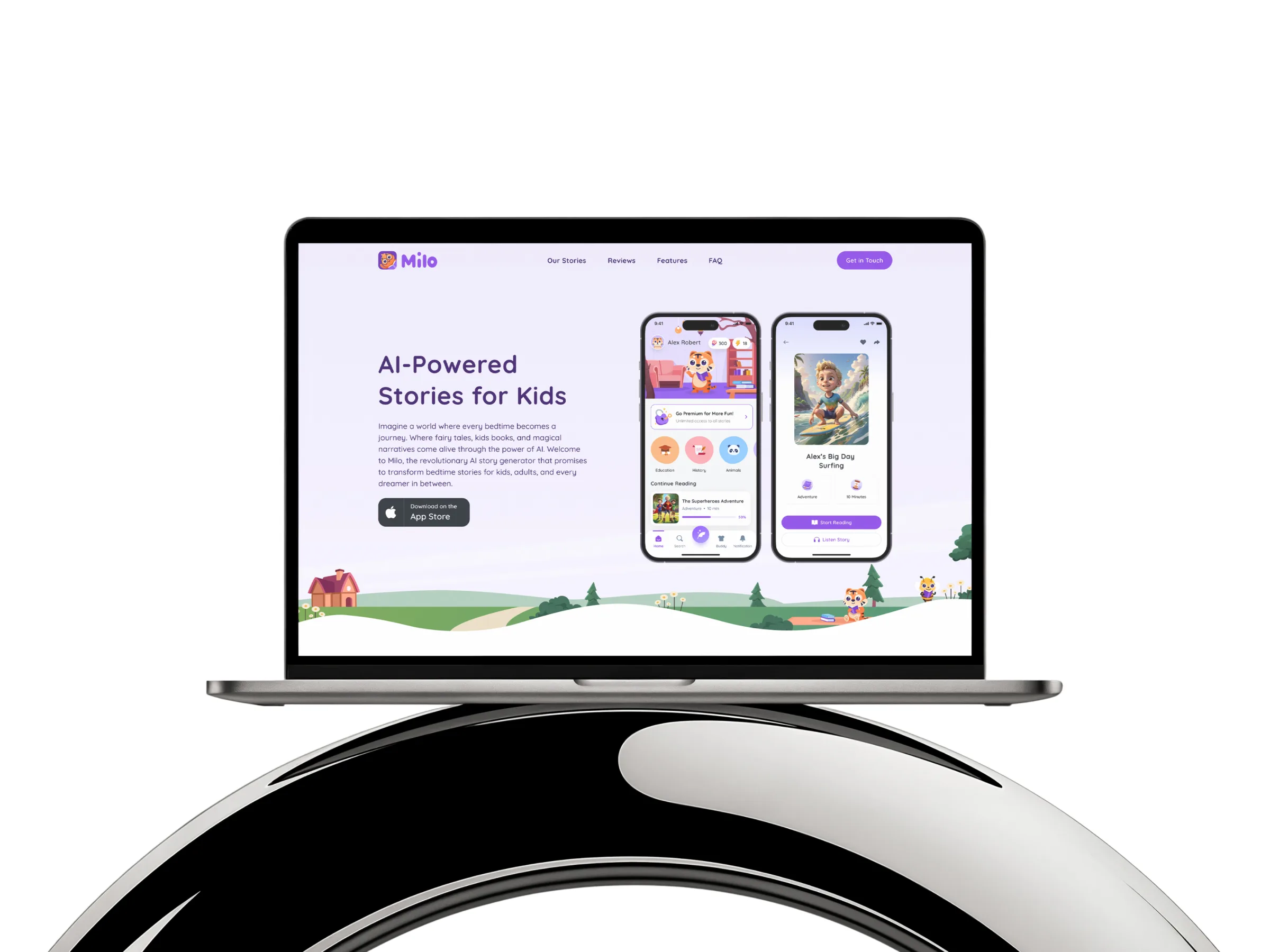 Milo | AI-Powered Kids Storytelling App | Interactive Landing Page