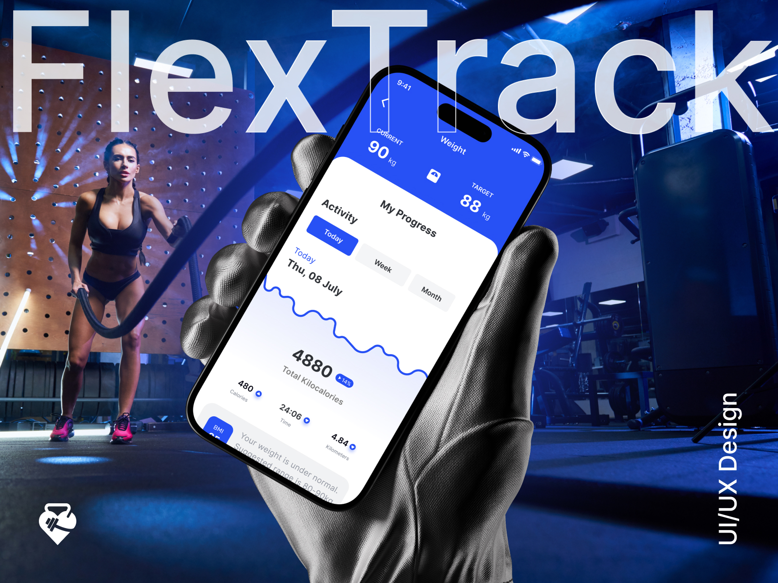 FlexTrack | Fitness Mobile App UI/UX Design | Health Tracking