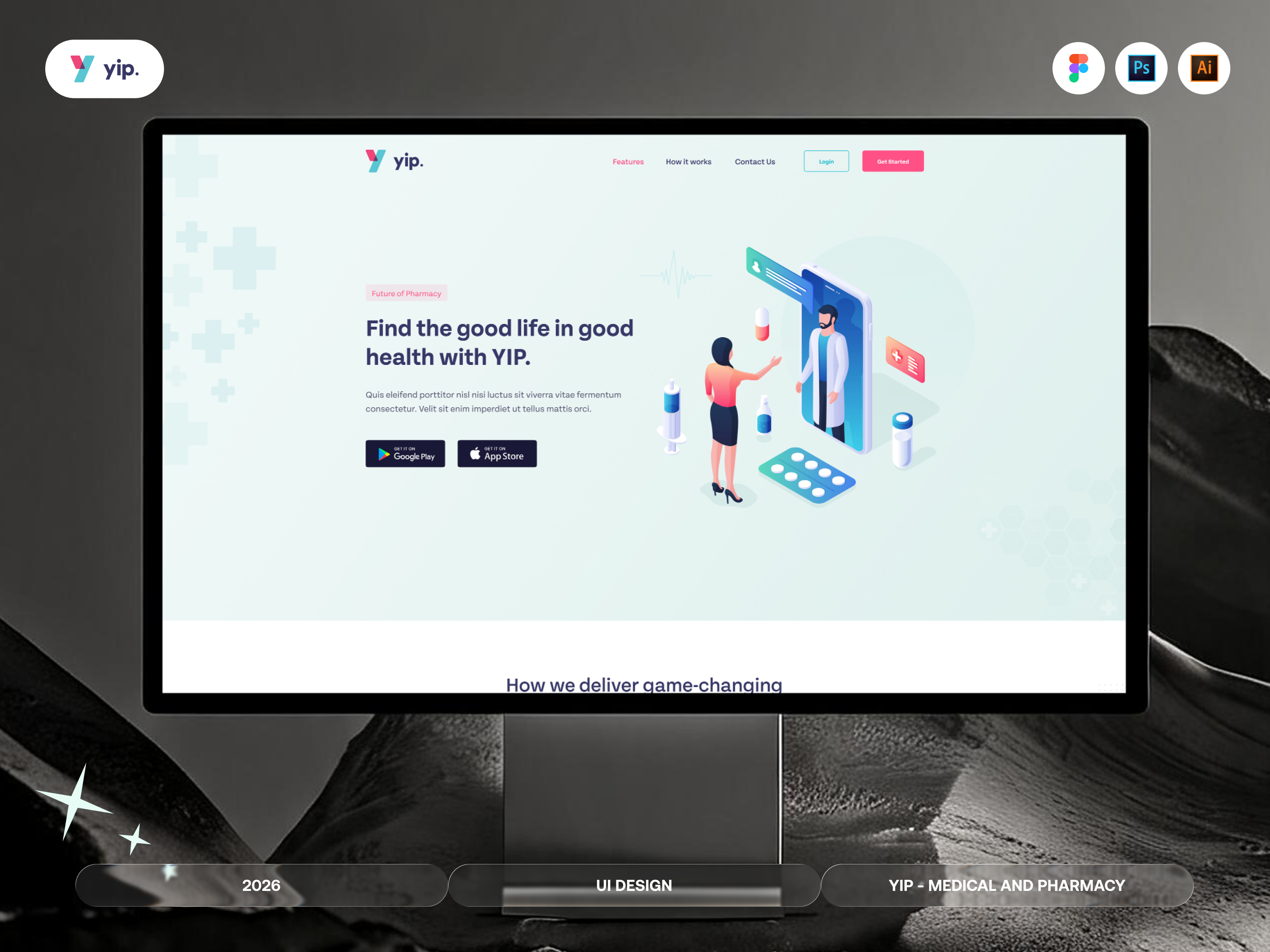 YIP – Medical & Pharmacy Landing Page | Web UI/UX Design