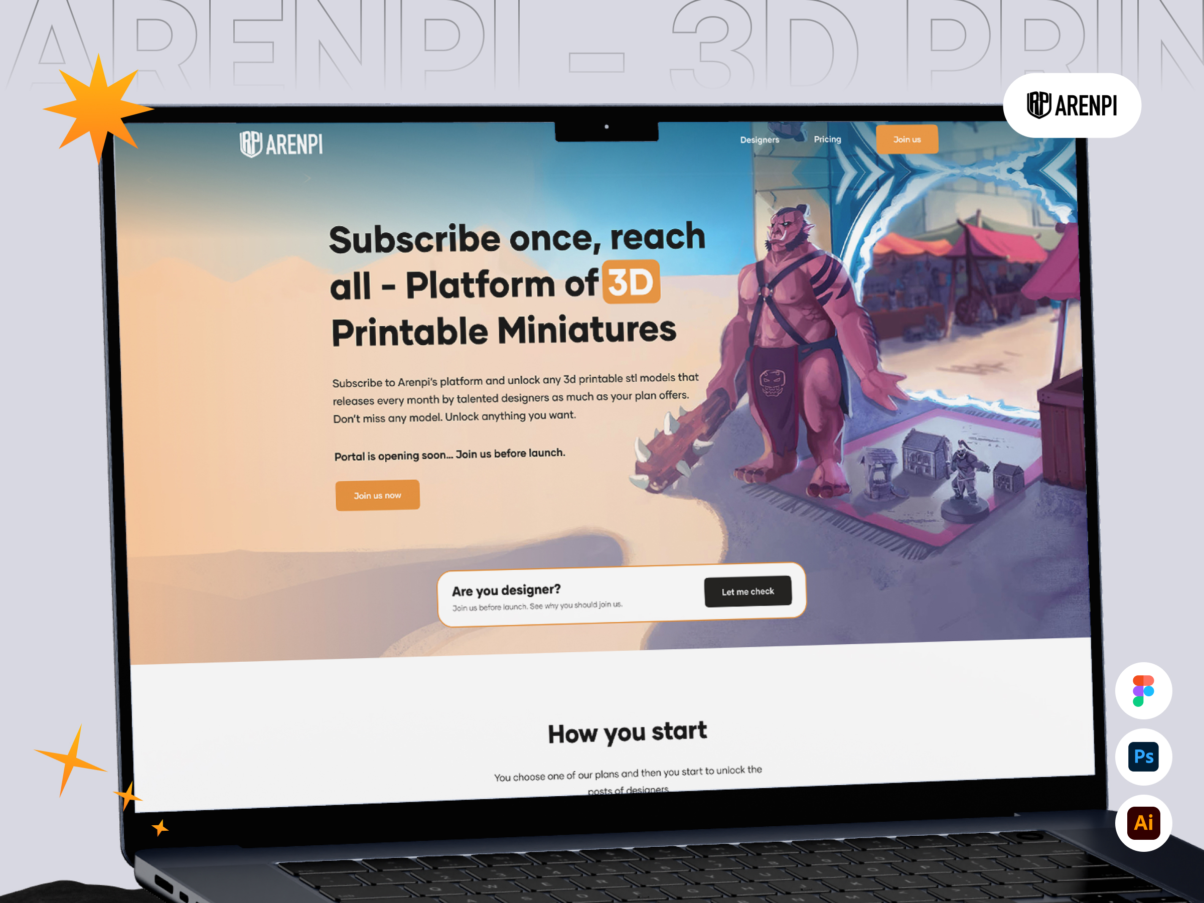 Arenpi | 3D Printable Marketplace UI/UX Design | Subscription Platform Overview