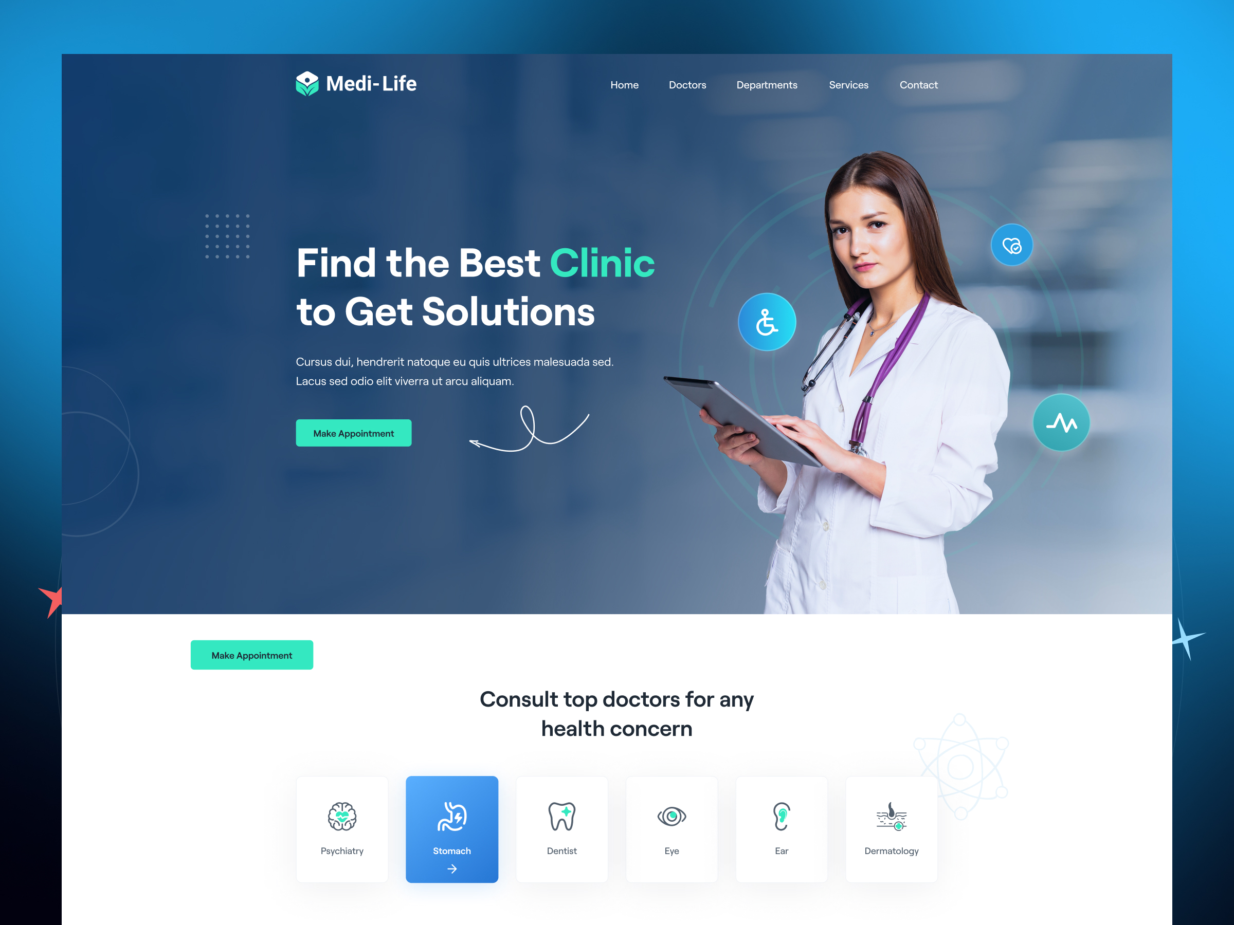 Medi-Life – Modern Healthcare Landing Page Design