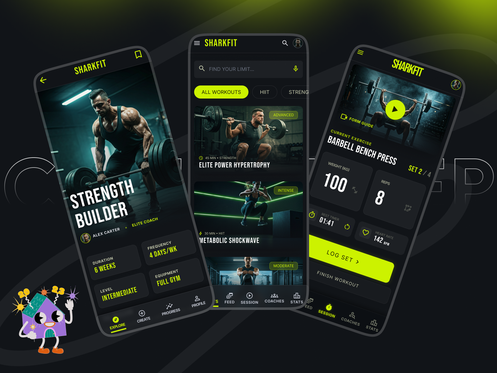 SHARKFIT | Mobile Fitness App UI/UX Design